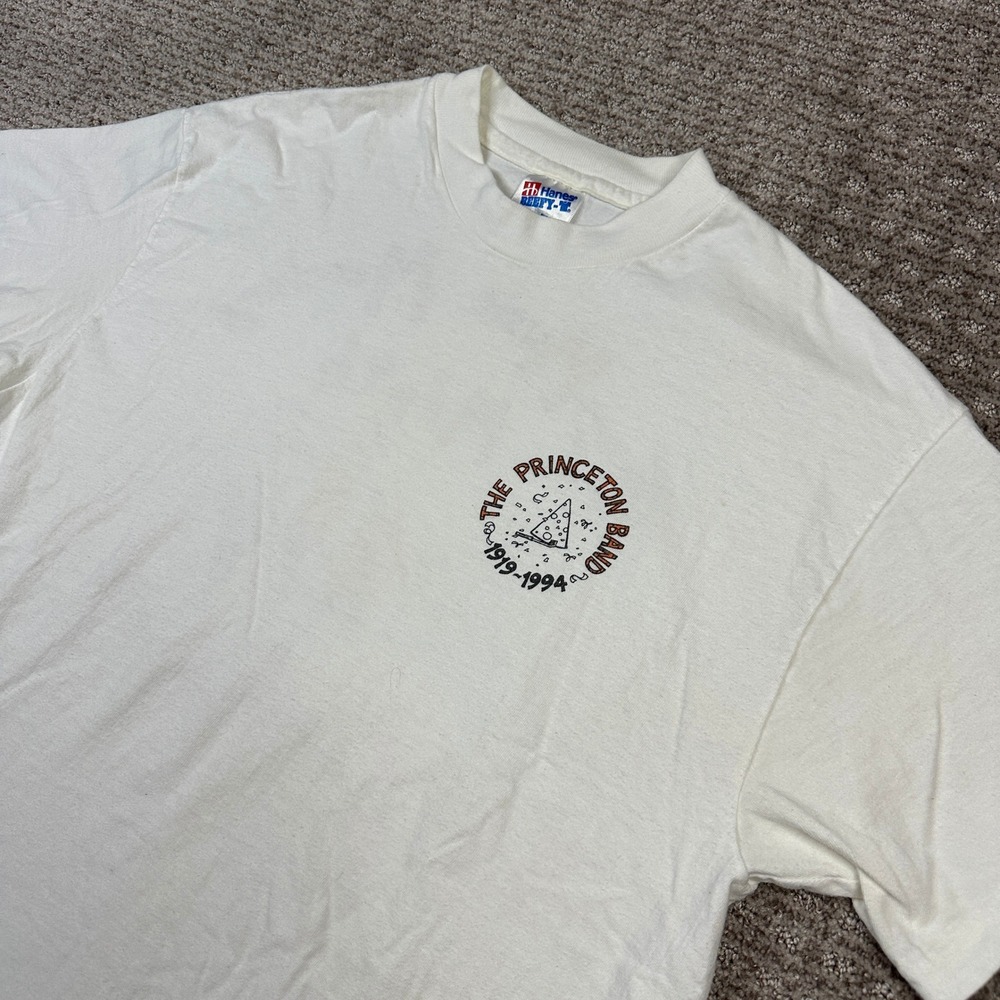 Vintage Hanes Beefy-T Princeton Band 75th Anniversary T-Shirt White Large USA - Picture 3 of 8